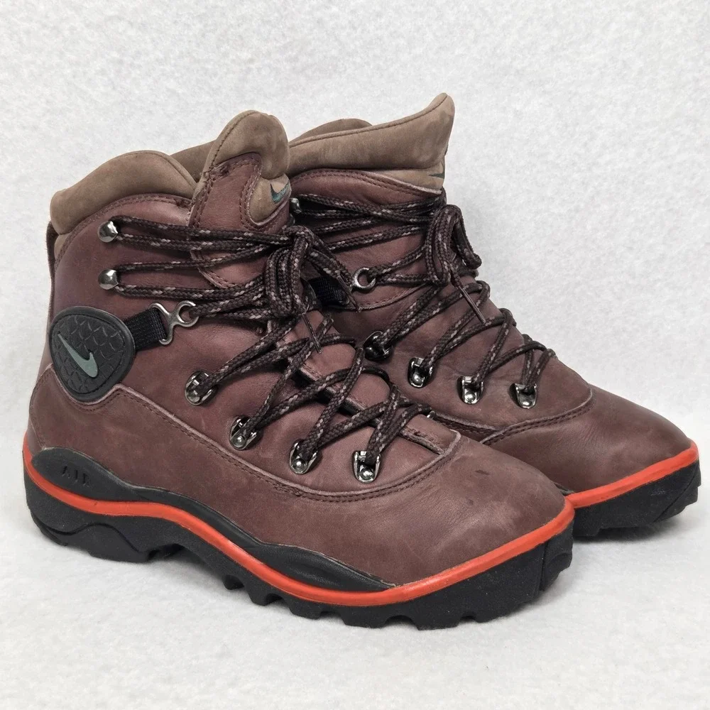 Vtg‎ Nike ACG Zoom Air Hiking Boots Mens 8.5 Brown Leather Vintage Rugged Y2K